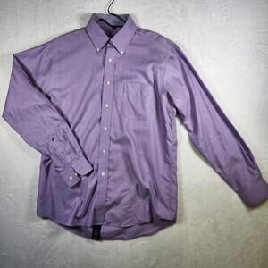 Hechter Long Sleeve Button Up‎ Dress Shirt Purple Size Large Cotton
